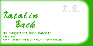 katalin back business card